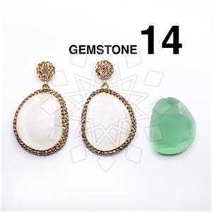 925 Sterling Silver Gem and Crystals Single Drop Earrings