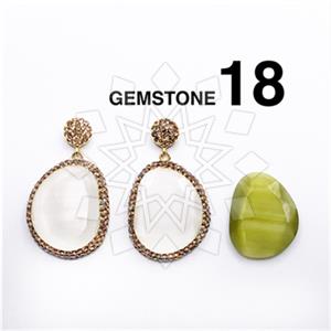 925 Sterling Silver Gem and Crystals Single Drop Earrings