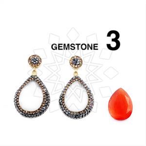 925 Sterling Silver Gem and Crystals Single Drop Earrings