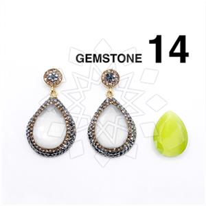 925 Sterling Silver Gem and Crystals Single Drop Earrings