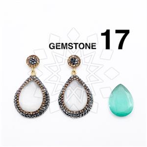 925 Sterling Silver Gem and Crystals Single Drop Earrings