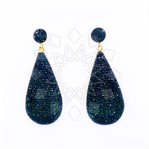 925 Sterling Silver Gem and Crystals Single Drop Earrings