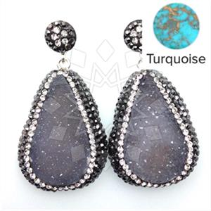 925 Sterling Silver Gem and Crystals Single Drop Earrings