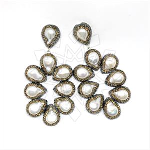 925 Sterling Silver Gem and Crystals Statement Earring