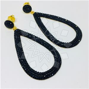 925 Sterling Silver Gem and Crystals Statement Earring