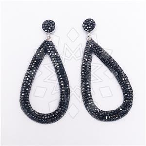 925 Sterling Silver Gem and Crystals Statement Earring