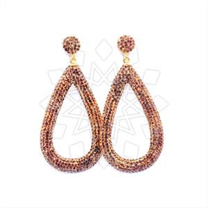 925 Sterling Silver Gem and Crystals Statement Earring