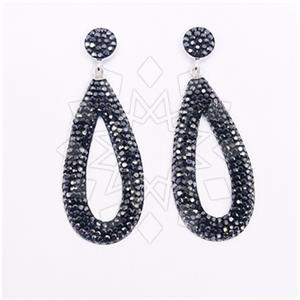 925 Sterling Silver Gem and Crystals Statement Earring