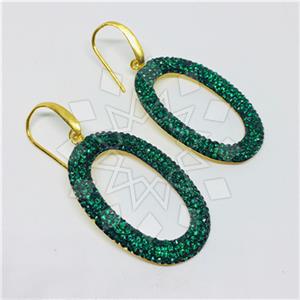 925 Sterling Silver Gem and Crystals Statement Earring