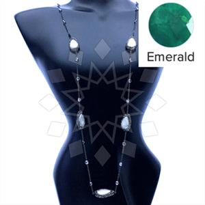 925 Sterling Silver Gem and Crystals Statement Necklace