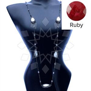 925 Sterling Silver Gem and Crystals Statement Necklace