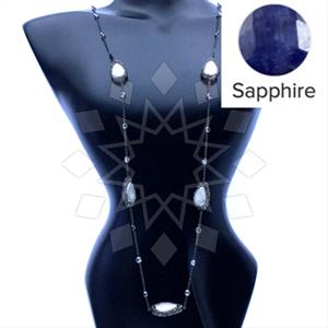 925 Sterling Silver Gem and Crystals Statement Necklace