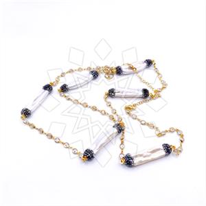 925 Sterling Silver Gem and Crystals Statement Necklace