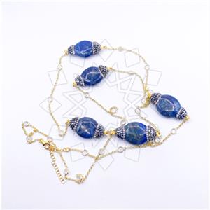 925 Sterling Silver Gem and Crystals Statement Necklace