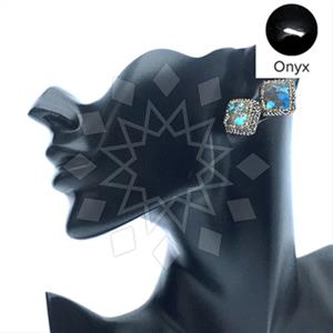 925 Sterling Silver Gem and Crystals Stud Earrings