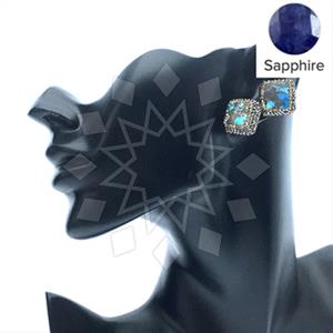 925 Sterling Silver Gem and Crystals Stud Earrings