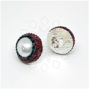 925 Sterling Silver Gem and Crystals Stud Earrings