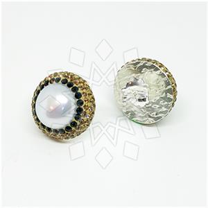 925 Sterling Silver Gem and Crystals Stud Earrings