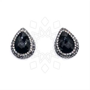 925 Sterling Silver Gem and Crystals Stud Earrings