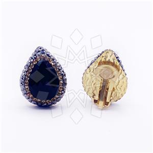 925 Sterling Silver Gem and Crystals Stud Earrings