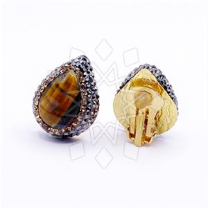 925 Sterling Silver Gem and Crystals Stud Earrings