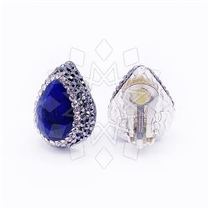 925 Sterling Silver Gem and Crystals Stud Earrings