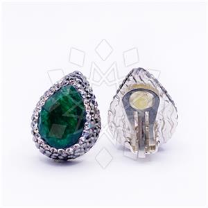 925 Sterling Silver Gem and Crystals Stud Earrings