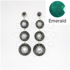 925 Sterling Silver Gem and Crystals Triple Drop Earrings