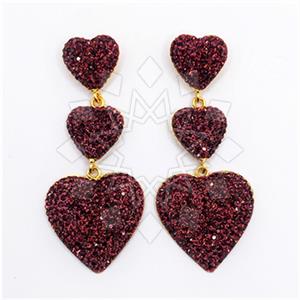 925 Sterling Silver Gem and Crystals Triple Drop Earrings