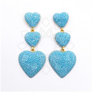 925 Sterling Silver Gem and Crystals Triple Drop Earrings