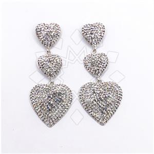 925 Sterling Silver Gem and Crystals Triple Drop Earrings