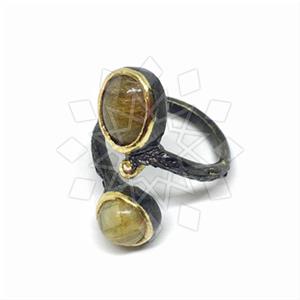 925 Sterling Silver Double Gemstone Rings