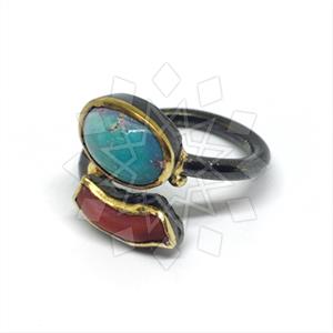 925 Sterling Silver Double Gemstone Rings