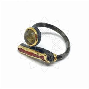 925 Sterling Silver Double Gemstone Rings