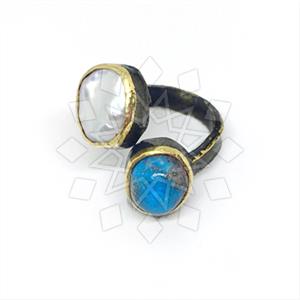 925 Sterling Silver Double Gemstone Rings