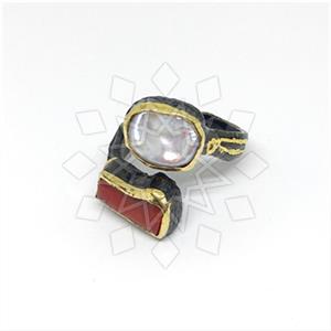 925 Sterling Silver Double Gemstone Rings