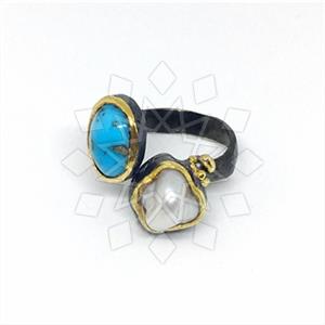 925 Sterling Silver Double Gemstone Rings