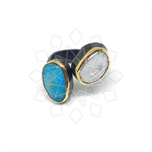 925 Sterling Silver Double Gemstone Rings