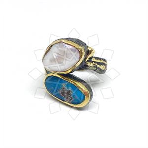 925 Sterling Silver Double Gemstone Rings
