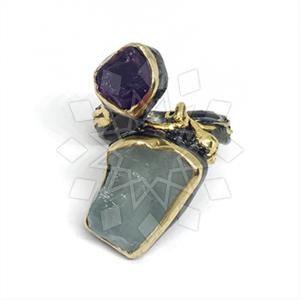 925 Sterling Silver Double Gemstone Rings
