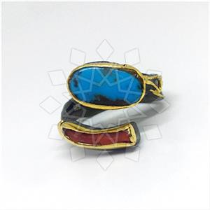 925 Sterling Silver Double Gemstone Rings