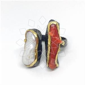 925 Sterling Silver Double Gemstone Rings