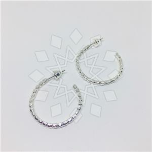 925 Sterling Silver Geometric Hoop Earrings