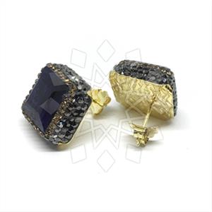 925 Sterling Silver Glittering  Stud Earrings