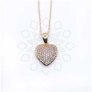 925 Sterling Silver Heart Pendant Necklace
