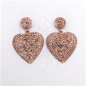 925 Sterling Silver Heart Statement Earring