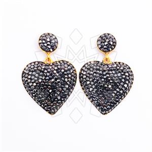 925 Sterling Silver Heart Statement Earring