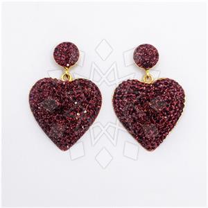 925 Sterling Silver Heart Statement Earring