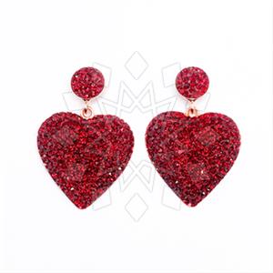 925 Sterling Silver Heart Statement Earring