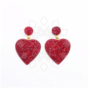 925 Sterling Silver Heart Statement Earring